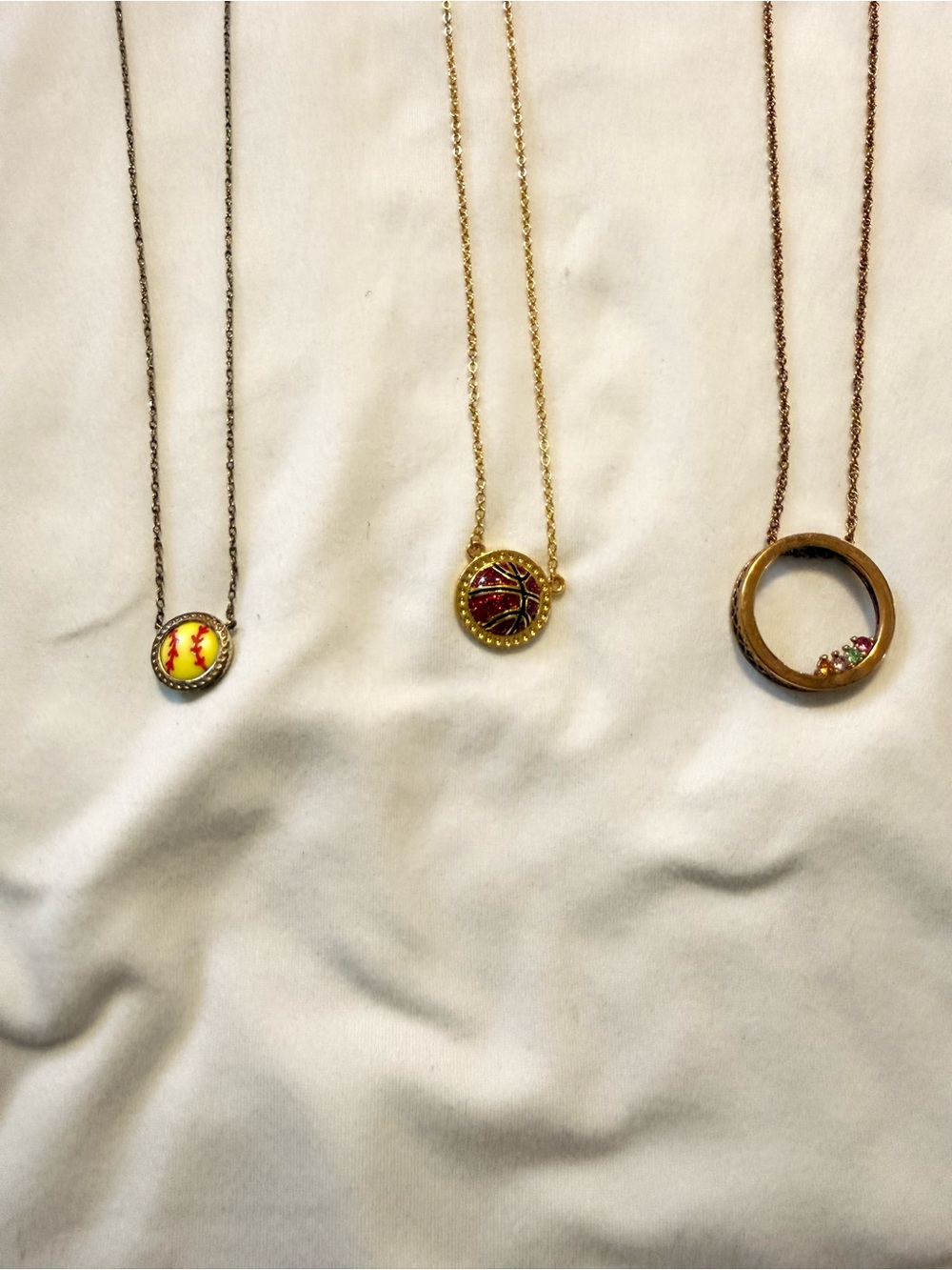 Gold and Copper Tone Round Pendant Necklaces - Women Jewelry